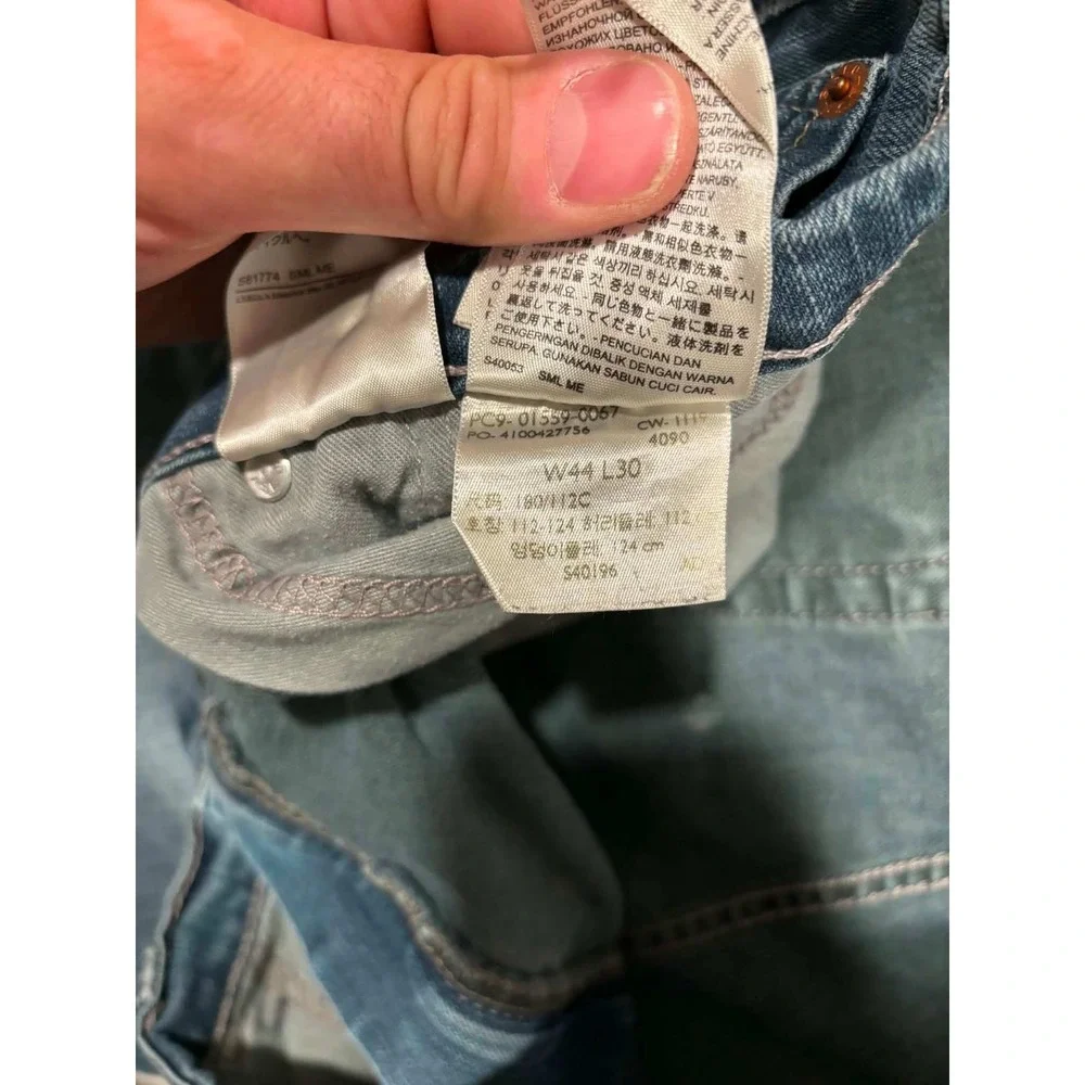 Levis 559 Relaxed Straight Mens Blue Denim Jeans 44x30 Medium Wash 0559-0067